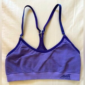 Women's Avia Platinum Purple Striped Bralette